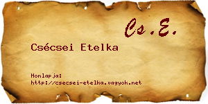 Csécsei Etelka névjegykártya
