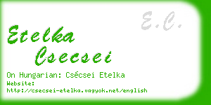 etelka csecsei business card
